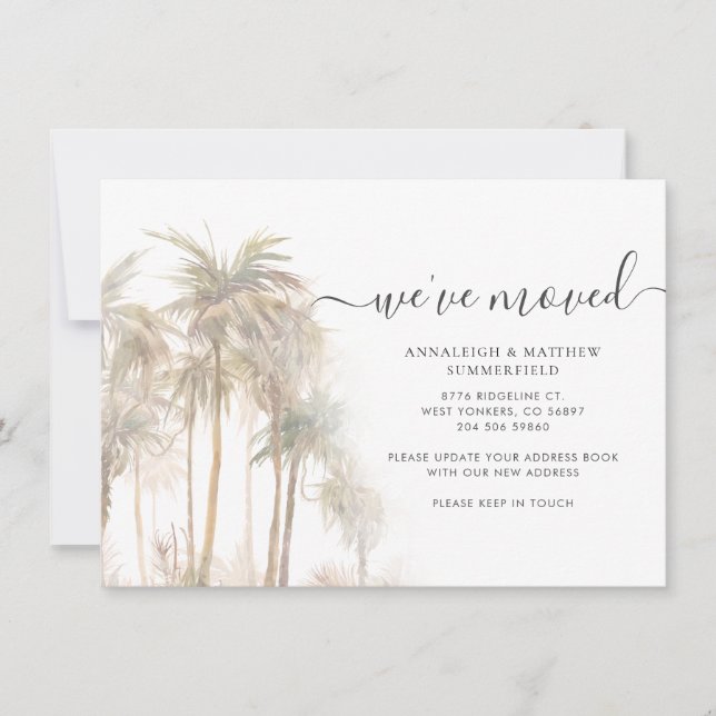 Palm Trees Nous avons déplacé le Faire-part d'adre (Devant)