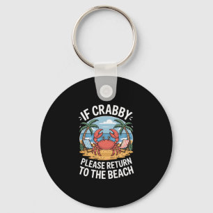 Palm Trees Ocean Crab Crab Keychain