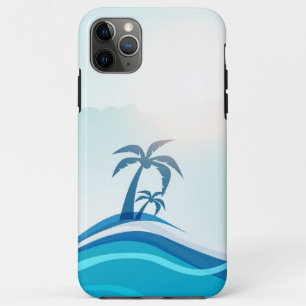 Palm trees ocean waves blue (all phones) iPhone 11 pro max case