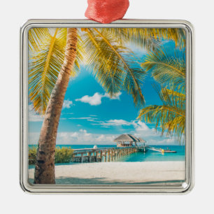 Palm Trees on A Beautiful Sunset Metal Ornament