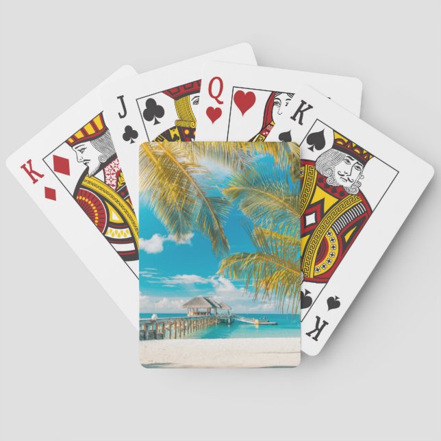 Palm Trees on A Beautiful Sunset Playing Cards (Back)