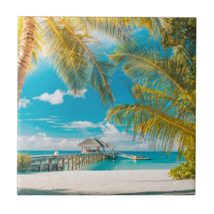 Palm Trees on A Beautiful Sunset Tile