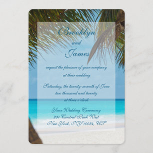 Palm Trees On Beach Wedding Invitations