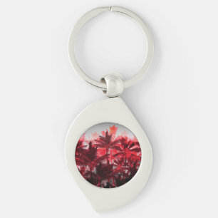 Palm Trees on Fire Keychain