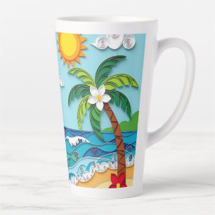 Palm Trees on the Beach  Latte Mug