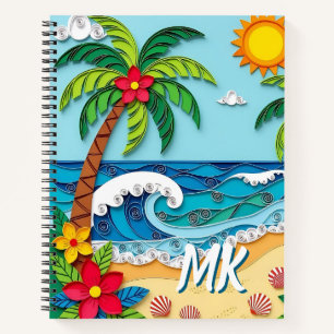 Palm Trees on the Beach Personalized Notebook