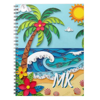 Palm Trees on the Beach Personalized Notebook