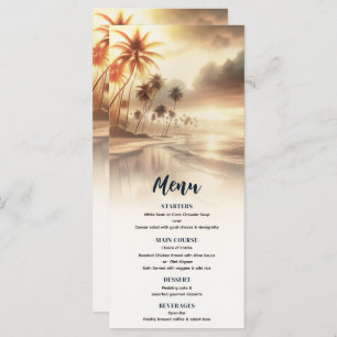 Palm Trees & Orange Sunset Beach Wedding Menu