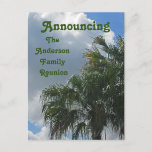 Palm Trees Paradise Family Reunion Announcement Postcard