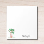 Palm Trees Personalized Notepad<br><div class="desc">This Notepad features palm trees,  string lights with stylish script typography, 
It is easy to personalize.
Original Watercolor © Michele Davies.</div>