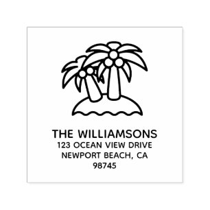 Palm Trees Return Address Self-inking Stamp