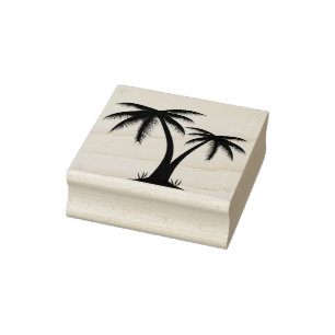 Palm trees rubber stamp