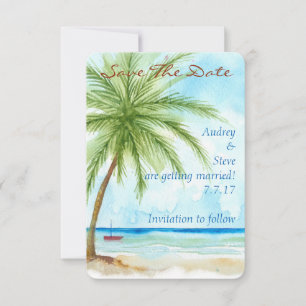 Palm Trees Save The Date Card
