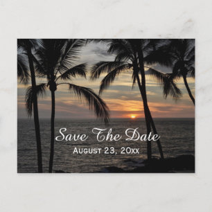 Palm Trees Save the Date Destination Wedding Announcement Postcard