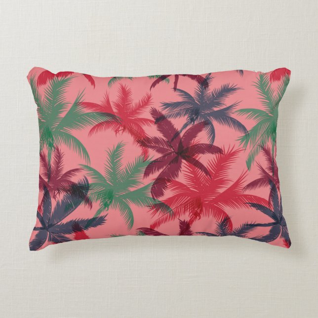 Palm trees seamless pattern accent pillow (Front)