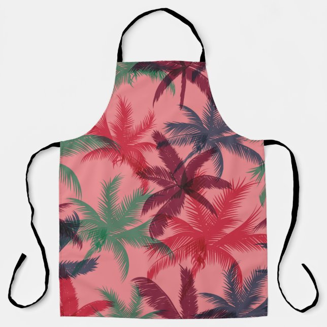 Palm trees seamless pattern apron (Front)