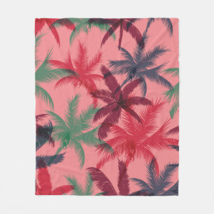 Palm trees seamless pattern fleece blanket