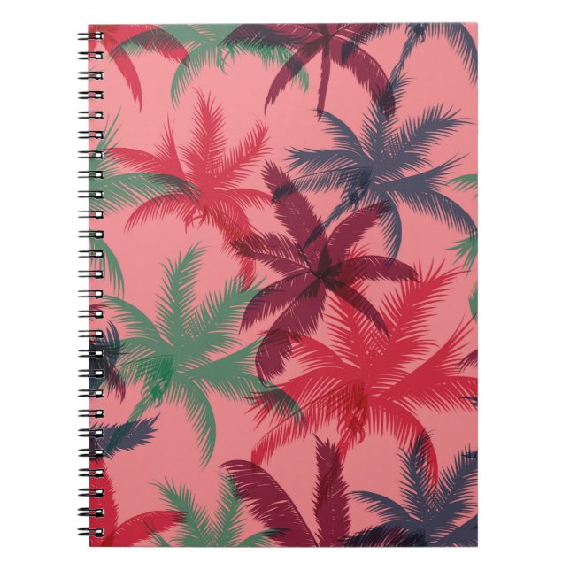 Palm trees seamless pattern notebook (Front)