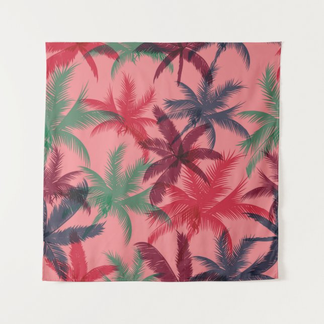 Palm trees seamless pattern tapestry (Front)