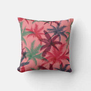 Palm trees seamless pattern throw pillow