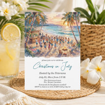 Palm Trees String Lights Party Christmas in July 