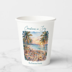 Palm Trees String Lights Party Christmas in July  Paper Cups