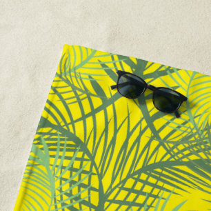Palm Trees Summer Tropical Beach Green Yellow Towel
