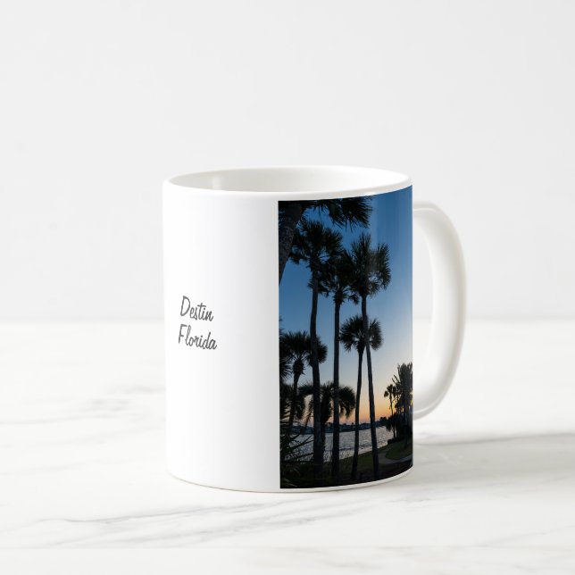 Palm Trees Sunrise Destin Florida Coffee Mug (Front Right)
