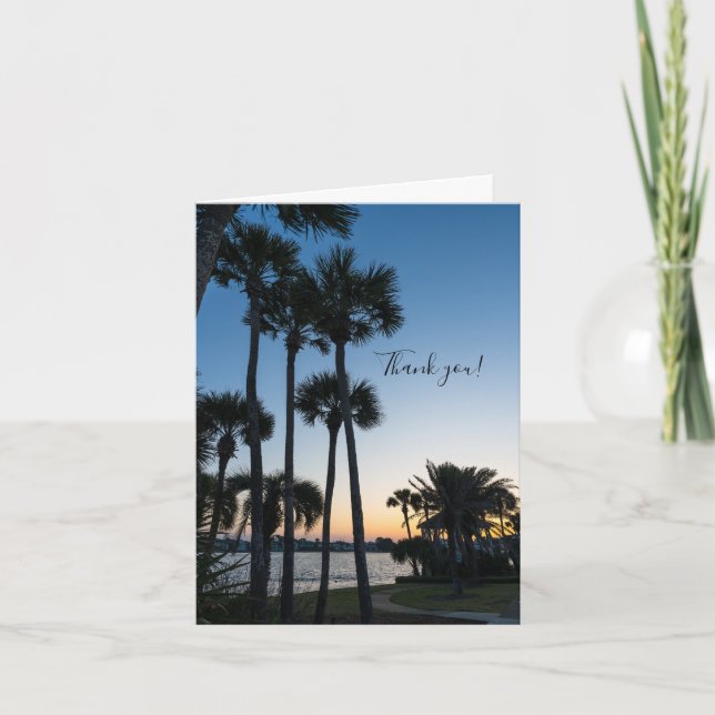 Palm Trees Sunrise Destin Floride Carte de remerci (Devant)