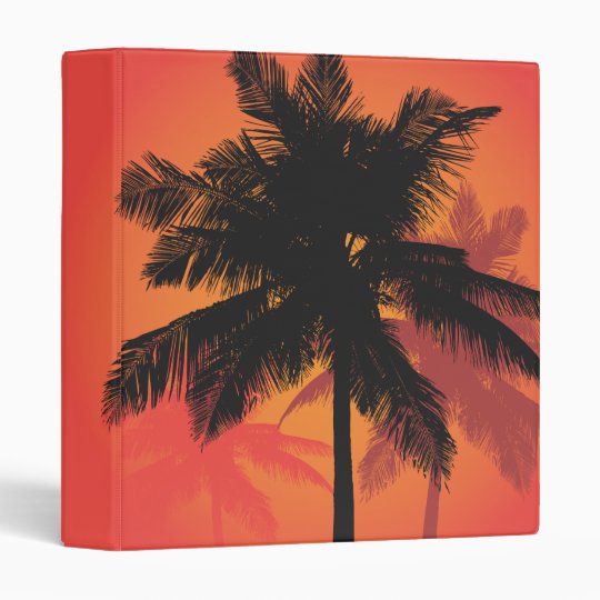 Palm Trees Sunset Silhouettes Vinyl Binders
