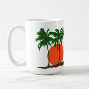 Palm Trees Sunset Sun Surf Beach Coffee Mug