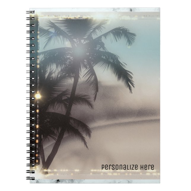 Palm Trees Tropical Beach Personalized Notebook (Front)