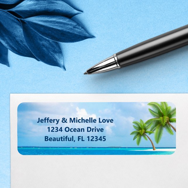 Palm Trees Tropical Beach Return Address (Creator Uploaded)