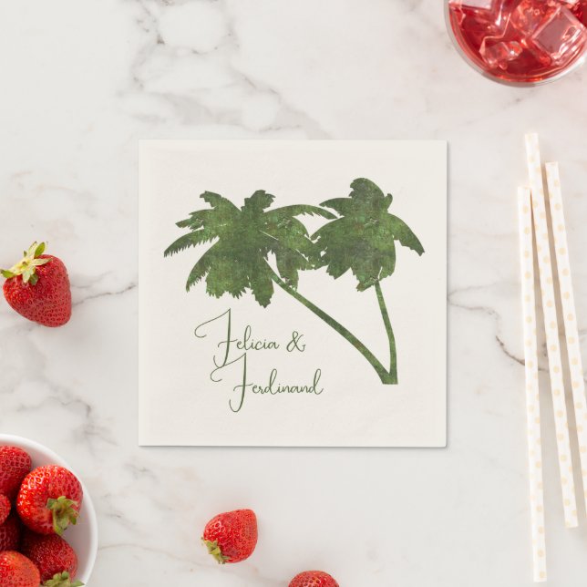 Palm Trees Tropical Beach Theme Custom Napkin (Insitu)