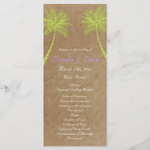 Palm Trees Tropical Beach Wedding Programs