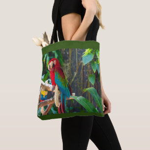 Palm Trees Tropical Birds Tote Bag