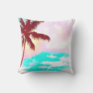 Palm Trees tropical Island life Throw Pillow
