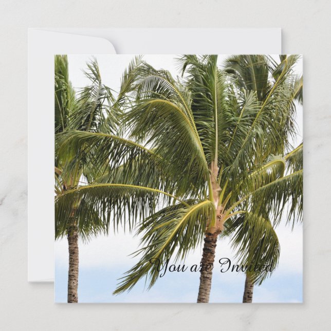 Palm Trees Tropical Kauai Birthday Invitation (Front)
