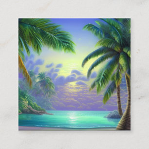 Palm Trees Tropical Square Business Card