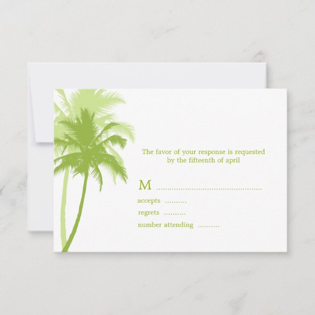 Palm Trees Tropical Wedding Response Cards (Front)