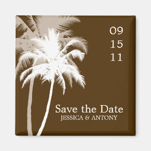Palm Trees Tropical Wedding Save the Date or Magnet