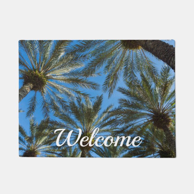 Palm Trees Umbrella Welcome Doormat (Front)