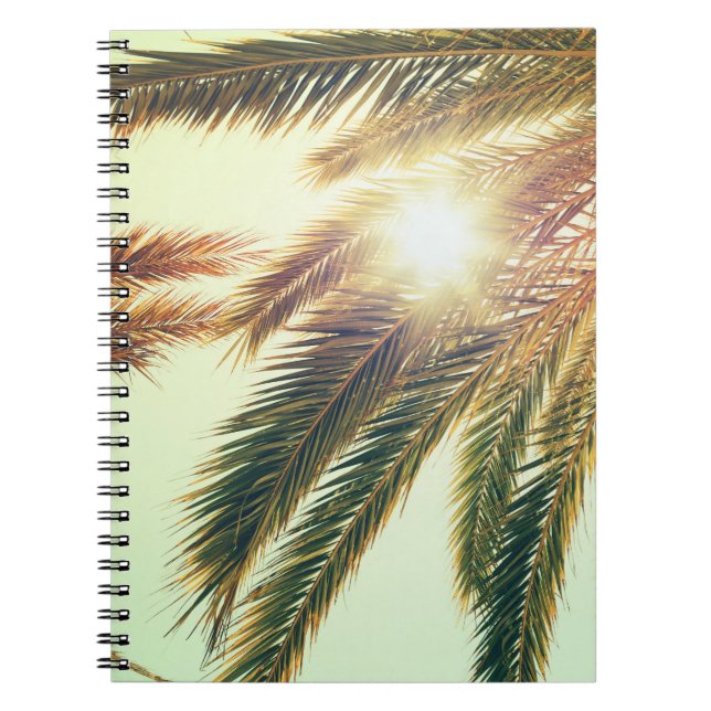 Palm Trees, Vintage Toned Sky. Notebook (Front)