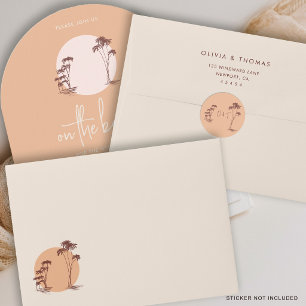 Palm Trees Warm Sand Sunset Sun Beach Wedding Envelope