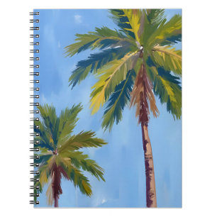 Palm Trees Watercolor Tropical Painted Notebook