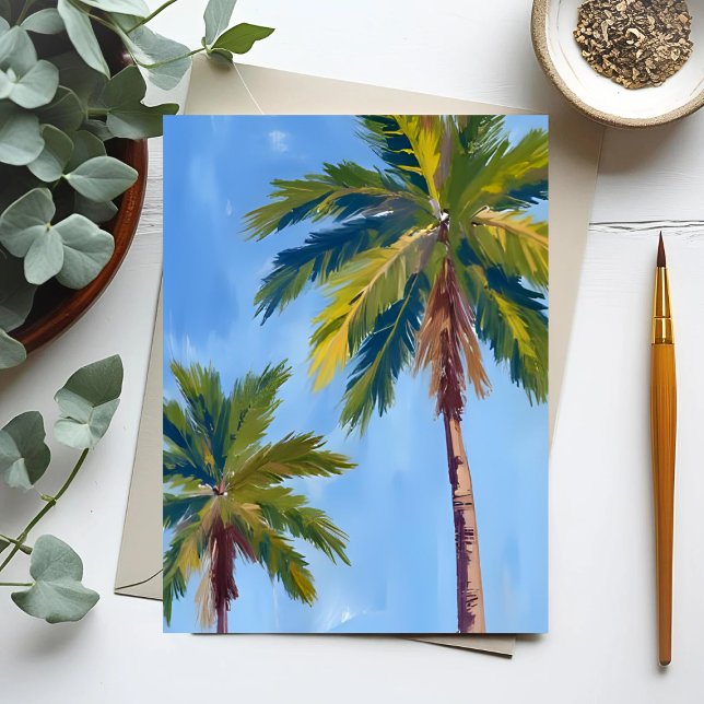 Palm Trees Watercolor Tropical Postcard (Creator Uploaded)