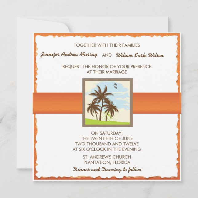 Palm Trees - Wedding Invitations (Front)