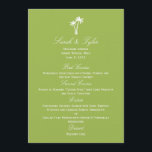 Palm Trees Wedding Menu Card - Lime<br><div class="desc">A contemporary design with a touch of tropical flavour,  this Palm Trees collection makes an elegant complement to your seaside celebration. Matching components available at berryberrysweet.com</div>