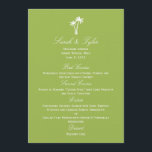 Palm Trees Wedding Menu Card - Lime<br><div class="desc">A contemporary design with a touch of tropical flavour,  this Palm Trees collection makes an elegant complement to your seaside celebration. Matching components available at berryberrysweet.com</div>