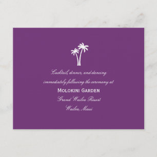 Palm Trees Wedding Reception Card - Purple